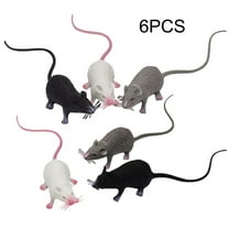 6 Pcs Realistic Halloween Rats For Scary Decoration And Pranks Simulation Mouse Toys For Family Fun And Party Gags