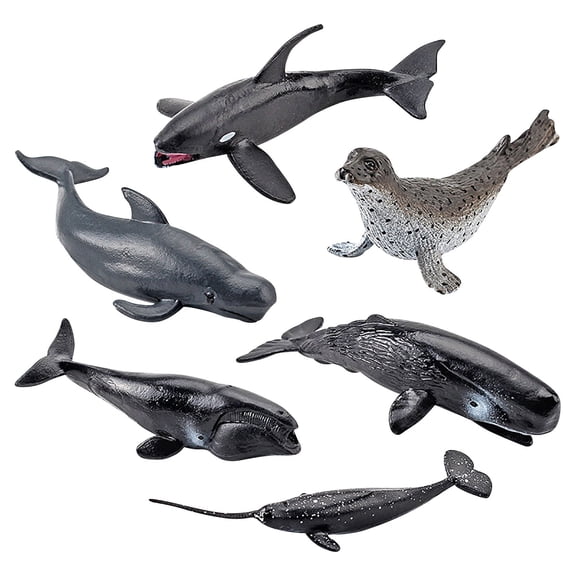 6 Pcs Realistic Marine Life Figure Toy Set Solid Hand Painted Ocean Animal Model For Kids Play