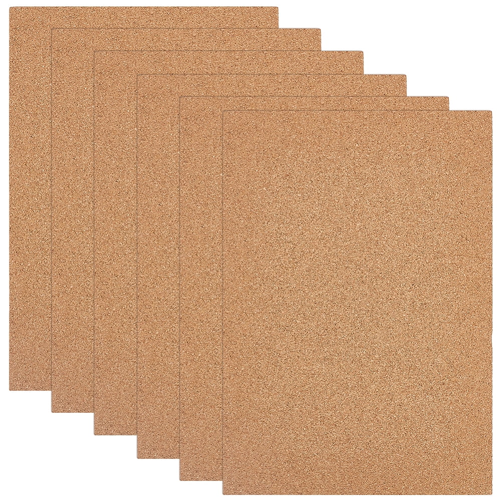 6 Pcs Rectangle Corkboards Tiles 8.2 x 11.6 x 0.3 inch Square Bulletin Boards Cork Board for Home School Office Display Supplies