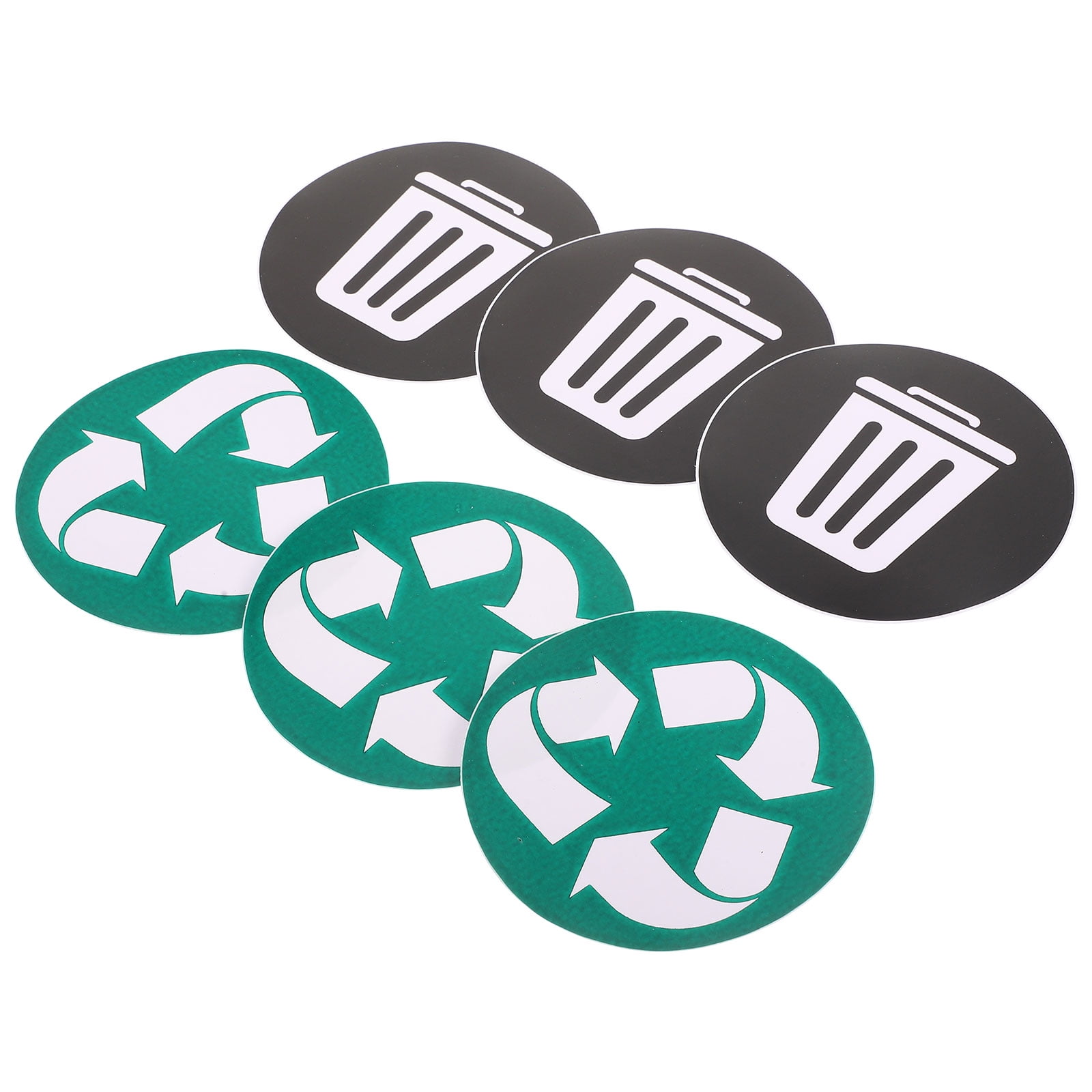 6 Pcs Recycle Stickers Circle Trash Decal Adhesive Bins Recycling Can ...