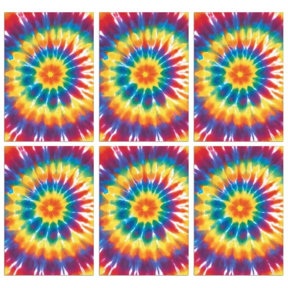 6 Pcs Red and Yellow Tie Dye Pattern Funny Kitchen Towels, Microfiber Dish Towels, Kitchen Tea Towels Set 18" X 26"