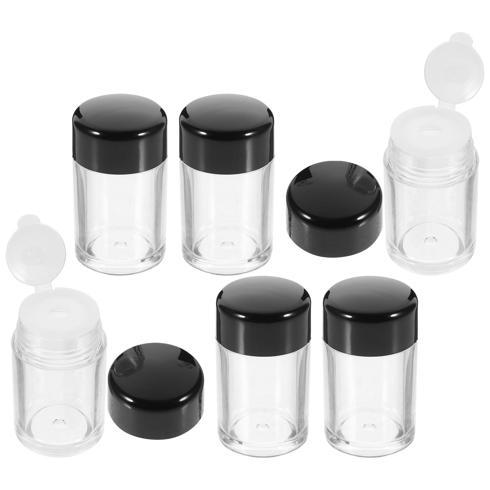 6 Pcs Refillable Powder Boxes Powder Bottles Bead Storage Box Powder ...