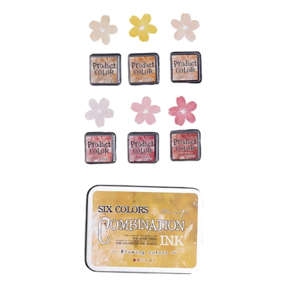 6 Pcs Retro Ink Pad Set Combination Inkpad Stamp Pad For Scrapbook Journal