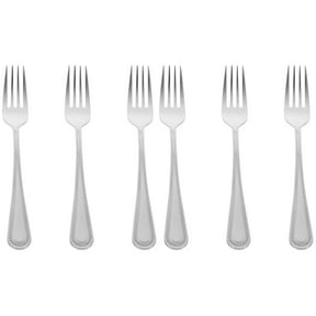 6-Pack Reusable Small Metal Forks for Salad, Fruit, Cake, and Snacks - Household Dessert Forks
