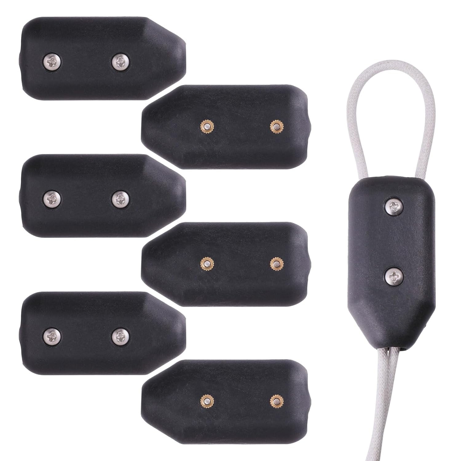 6 Pcs Reusable Rope Clamps Black Plastic Cord Connector Adjustable Rope ...