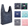 thumbnail image 1 of Foldable Reusable Shopping Tote Bags, Heavy-Duty, Washable, Fits in Pocket, Lightweight, 6 Pcs, 1 of 5
