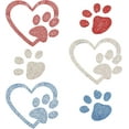 thumbnail image 1 of 6 Pcs Rhinestone Heart Paw Print 2 Style Self-Adhesive Stickers Bling Car Sticker with Plastic Box DIY, 1 of 7