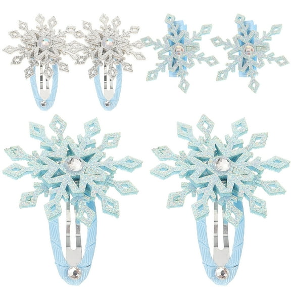 ifundom 6Pcs Snowflake Hair Clips Assorted Color Decorative Snap Hair Clips for Decor