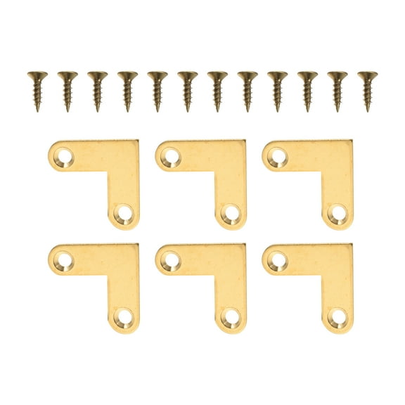 6 Pcs Right Angle Connector Joints Shape Brass Flat Corner Bracket Picture Frame Holder Furniture Connectors Brackets
