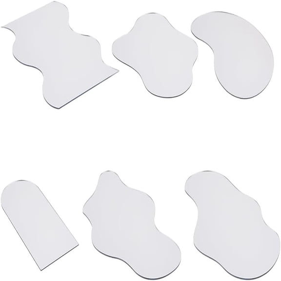 6 Pcs Ripple Shape Acrylic Mirror Reflection Board Wave Cloud Pea Arch Photo Props Mirror Photography Ornaments Reflective Display Sheet for Jewelry
