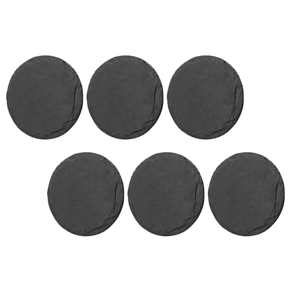 6 Pcs Rock Coaster Slate Hand Chisel Coffee Table Decor for Kitchen Home Decoration