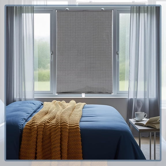 6 Pcs Roller Blackout Window Shades with Suction Cups No Drill Cordless Automatic Retractable Blackout Blinds 23 x 49 Inch PVC Roller Curtains  Protection for Indoor Home Office Bedroom