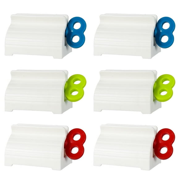 6 Pcs Rolling Toothpaste Roller Squeezer,Tube Toothpaste Squeezer,Multi-Purpose Toothpaste Dispenser,Rotate Toothpaste Holder Stand for Bathroom(3 Random Colors)