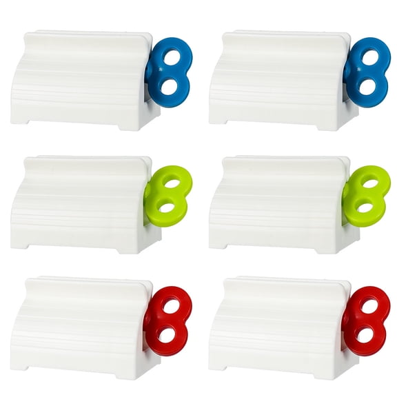 6 Pcs Rolling Toothpaste Roller Squeezer,Tube Toothpaste Squeezer,Multi-Purpose Toothpaste Dispenser,Rotate Toothpaste Holder Stand for Bathroom(3 Random Colors)