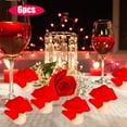 thumbnail image 1 of 6 Pcs Rose Shape LED Flameless Candles Electronic Tea Lights Battery Operated not real Candles for Valentine's Day Proposal Romantic Decor(Red), 1 of 6