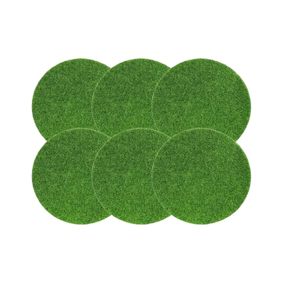 6 Pcs Round Artificial Moss Mat, Miniature Garden Faux Grass Sheet, Zen DIY Landscape Decor Pad, Pet Safe Green Ornament Mat For Tiny Terrarium Layout Creation