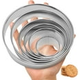 thumbnail image 1 of 6 Pcs Round Cookie Cutter Set (2, 3, 3.5, 4, 5, 6 Inch), Large Stainless Steel Circle Cookie Donut Cutte, 1 of 11