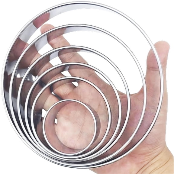 6 Pcs Round Cookie Cutter Set (2, 3, 3.5, 4, 5, 6 Inch) - Round Cookie Cutter 4, 5, 6 Inch, Stainless Steel