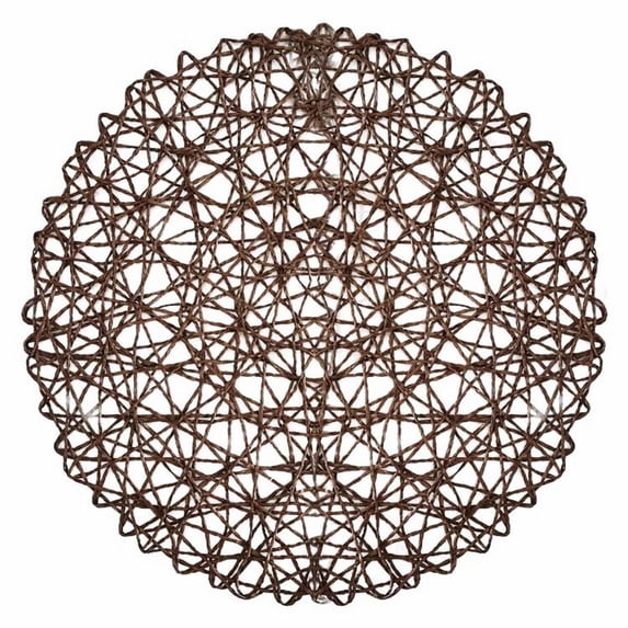 6 Pcs Round Placemat, Metallic Hollow Out Line Circle Table Mats Vinyl Place Mats for Dinning Decor Wedding Accent Centerpiece 15"