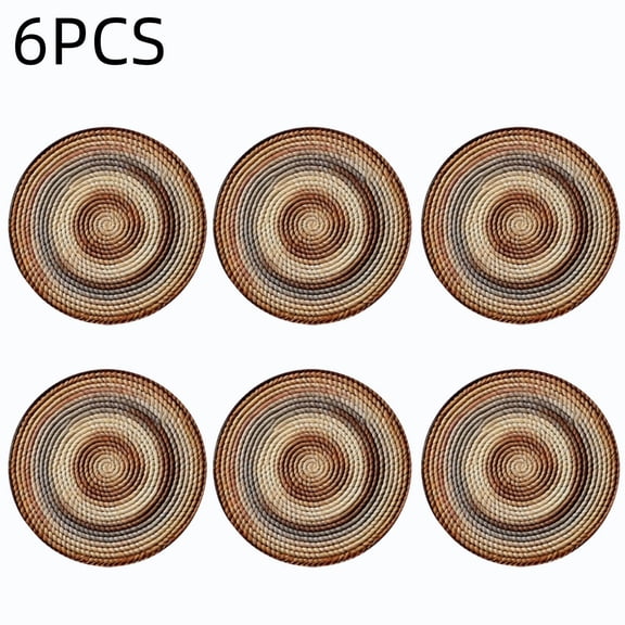 6 Pcs Round Placemats, Heat Resistant Table Mats for Kitchen Dining and Holiday Party Setting