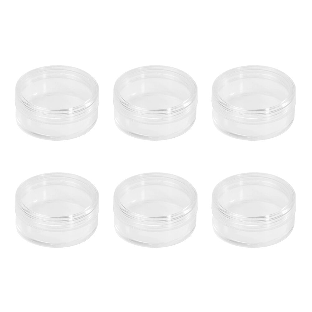 6 Pcs Round SubBottles Portable Cream Travel Boxes Transparent Mini