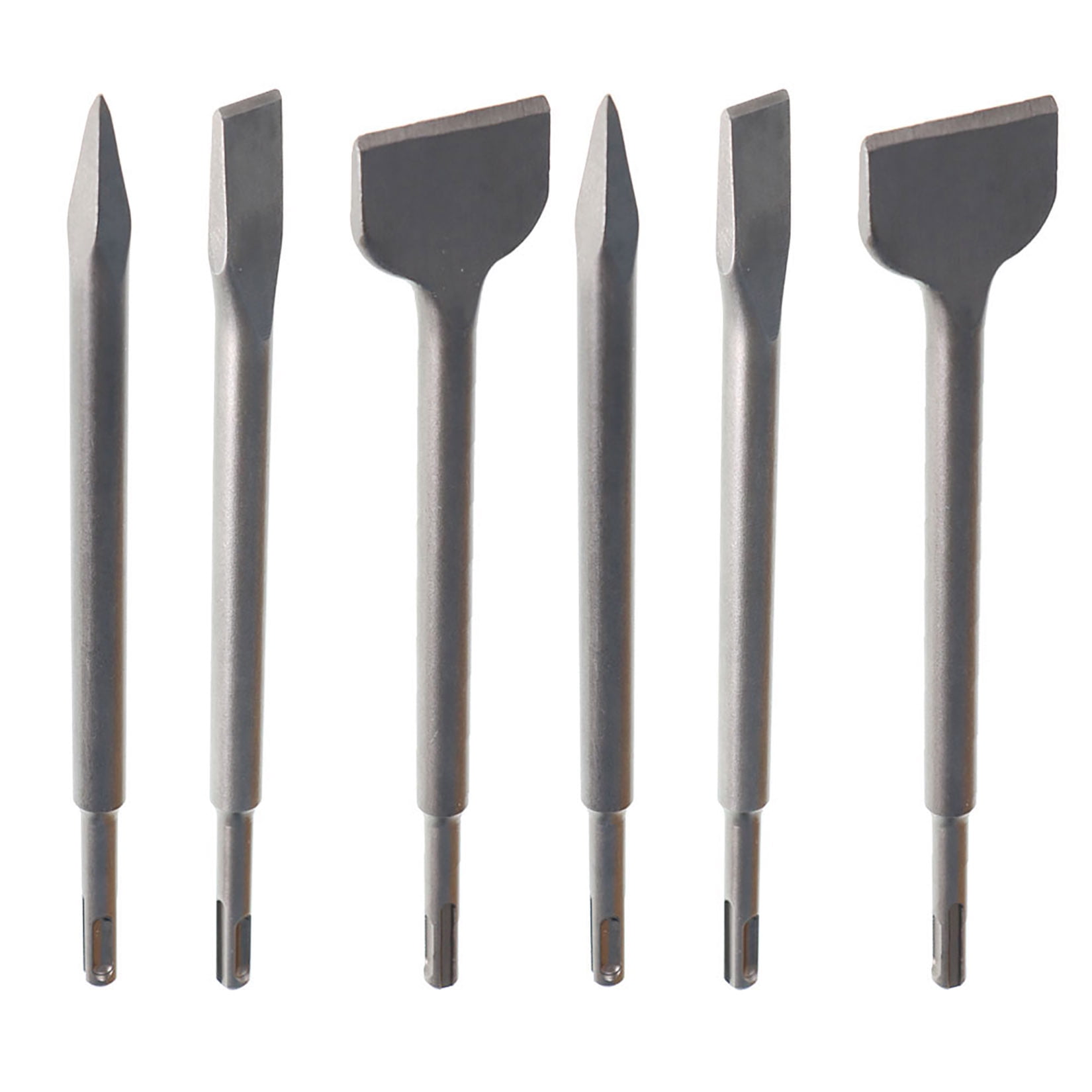 6 Pcs SDS Plus Chisel Set, 40Cr Steel Concrete Drill Bit Set, Rotary Hammer Bits Chisel Set Including Point Chisel, 20mm / 40mm Flat Chisel