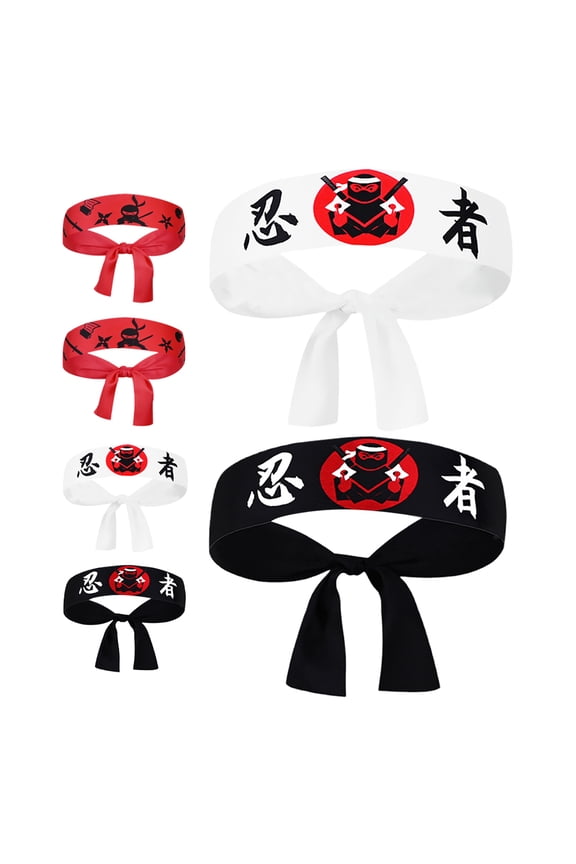 6 Pcs Samurai Headband Japanese Headbands Men Gift Student Child