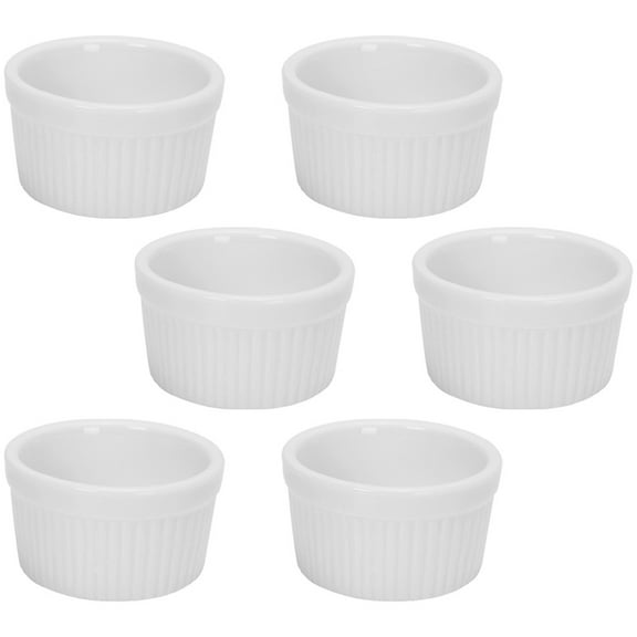 6 Pcs Sauce Cup Anti Rust Ramekins 8 Oz Oven Safe Ceramic Baking Tomato Paste Cups White Ceramics