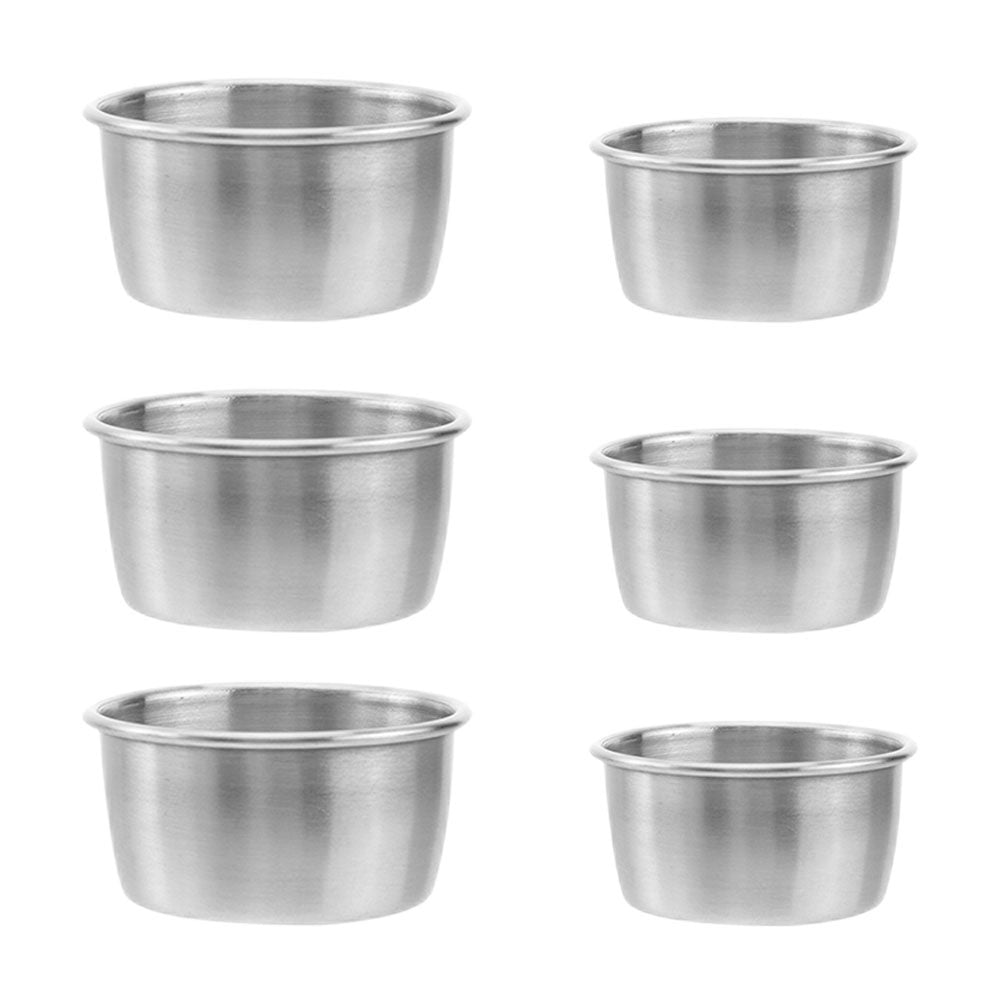 6 Pcs Sauce Cup Condiment Tomato Paste Stainless Steel Bowl Container
