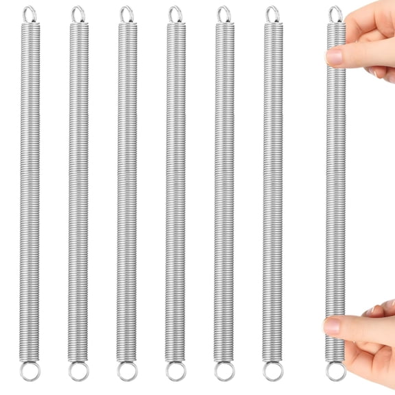6 Pcs Screen Door Spring, 3/8" x 6-1/2", 0.047" Extended Spring Dual Hook Construction Tension Springs for Machinery Industrial