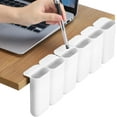thumbnail image 1 of 6 Pcs Screen Pen Pencil Holders Attachable Deskside Pen Holder Computer Monitor Desktop Pencil Organizer with Self Adhesive Attacher for Office Supplies Work Gadgets Storage(Gray, White), 1 of 14