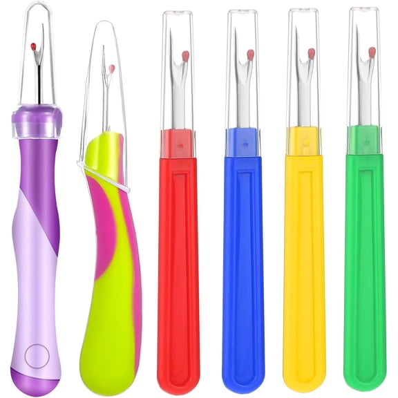 6 Pcs Seam Rippers Remover Stitch Tool Seam Ripper and Thread Remover Handy Unpicker Ergonomic Grip Sewing Accessory Supply for Sewing Crafting Embroidery Hand Knitting Cross Stitching