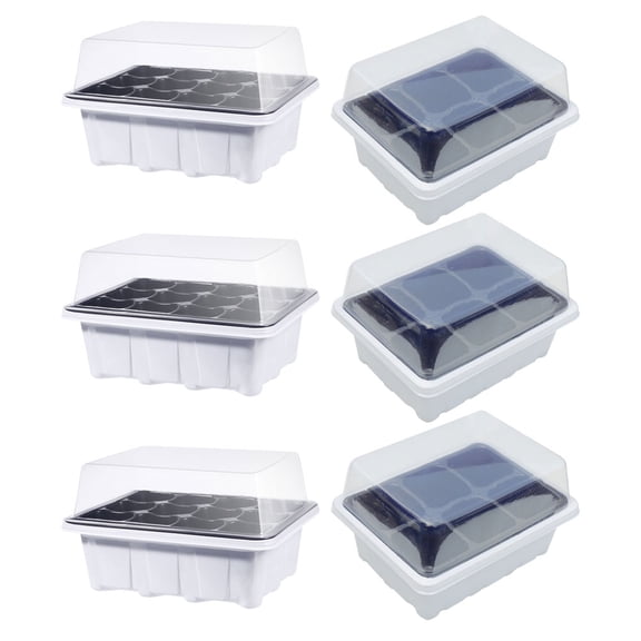 SOPOTUTU 6-Pack Plastic Garden Plant Trays for Seed Germination, Growth, and Vegetable Breeding