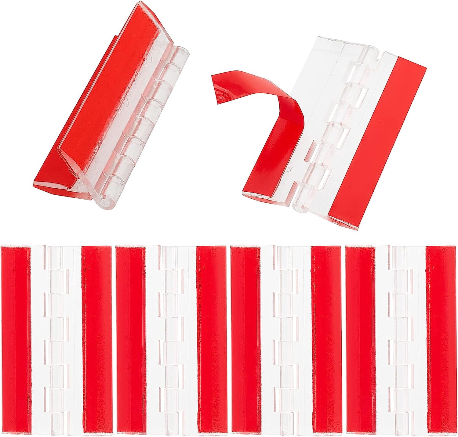 6 Pcs Self Adhesive Clear Acrylic Hinges No Glue Required 75 mm ...