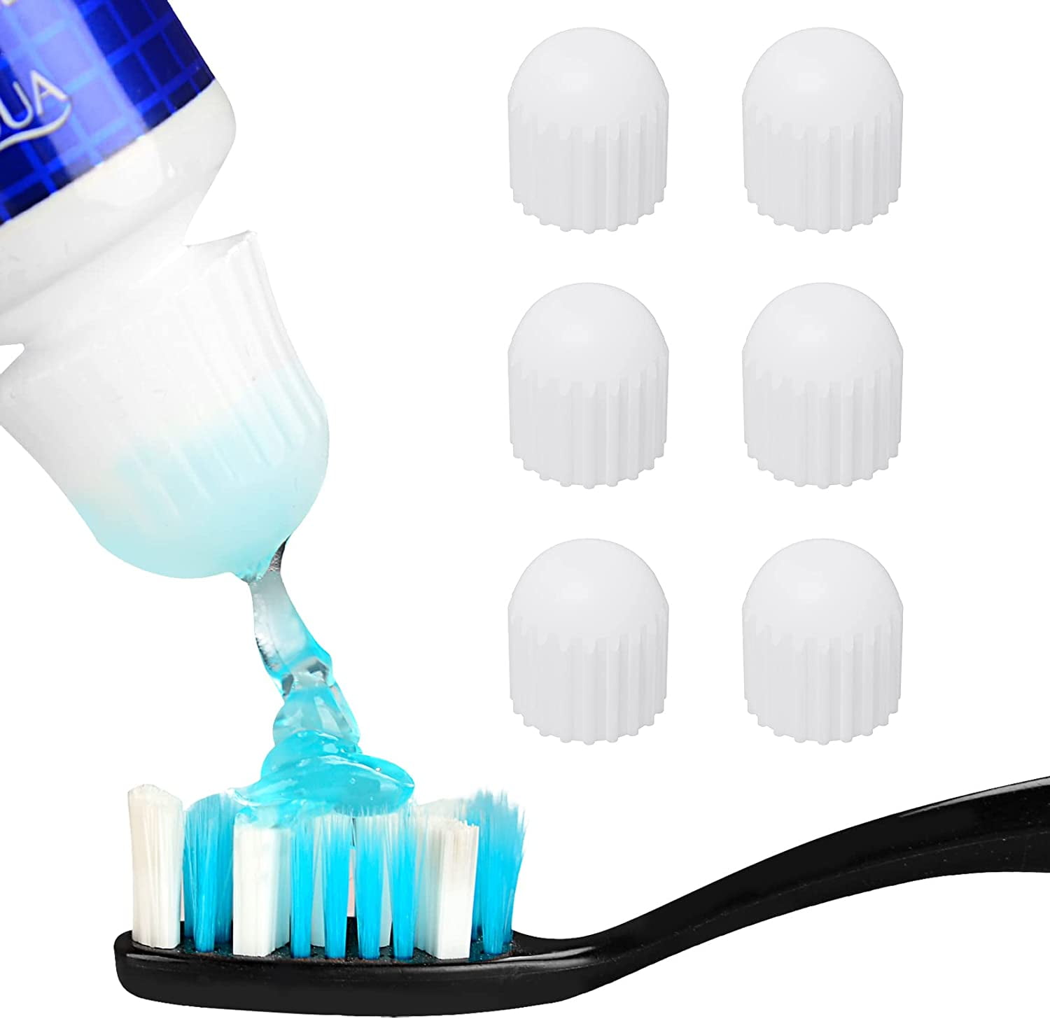 6 Pcs Self Closing Toothpaste Caps for Kids Adult, Silicone No Waste ...
