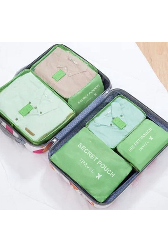 6 Pcs/Set Pink/Blue/Grey Travel Storage Bag Large Capacity Waterproof Luggage Clothing Underwear Storage Bag Bag With Zipper