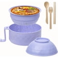 thumbnail image 1 of 6 Pcs Set Ramen Noodle Bowls Microwavable Set with Lid, NOGIS Instant Microwave Bowls with Handles, Spoon, Chopsticks, Soup Cups Cooking with Soup Mup, College Dorm Room Essentials (Blue), 1 of 2