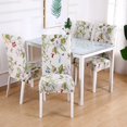 thumbnail image 1 of 6 Pcs/Set Soft Stretchable Dining Chair Covers with Printed Floral Patterns,Spandex Banquet Chair Seat Protector Slipcovers for Holiday Home Party, Hotel, Wedding Ceremony (Flowers), 1 of 5