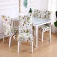 thumbnail image 1 of 6 Pcs/Set Soft Stretchable Dining Chair Covers with Printed Floral Patterns,Spandex Banquet Chair Seat Protector Slipcovers for Holiday Home Party, Hotel, Wedding Ceremony (Flowers), 1 of 5