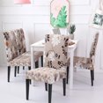 thumbnail image 1 of 6 Pcs/Set Soft Stretchable Dining Chair Covers with Printed Floral Patterns,Spandex Banquet Chair Seat Protector Slipcovers for Holiday Home Party, Hotel, Wedding Ceremony (Style 27), 1 of 6