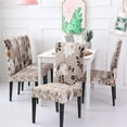 thumbnail image 1 of 6 Pcs/Set Soft Stretchable Dining Chair Covers with Printed Floral Patterns,Spandex Banquet Chair Seat Protector Slipcovers for Holiday Home Party, Hotel, Wedding Ceremony (Style 27), 1 of 6