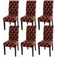 thumbnail image 1 of 6 Pcs/Set Soft Stretchable Dining Chair Covers with Printed Floral Patterns,Spandex Banquet Chair Seat Protector Slipcovers for Holiday Home Party, Hotel, Wedding Ceremony (Style 29), 1 of 6