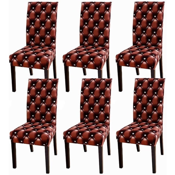 6 Pcs/Set Soft Stretchable Dining Chair Covers with Printed Floral Patterns,Spandex Banquet Chair Seat Protector Slipcovers for Holiday Home Party, Hotel, Wedding Ceremony (Style 29)