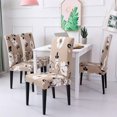 thumbnail image 1 of 6 Pcs/Set Soft Stretchable Dining Chair Covers with Printed Floral Patterns,Spandex Banquet Chair Seat Protector Slipcovers for Holiday Home Party, Hotel, Wedding Ceremony (Style 28), 1 of 6