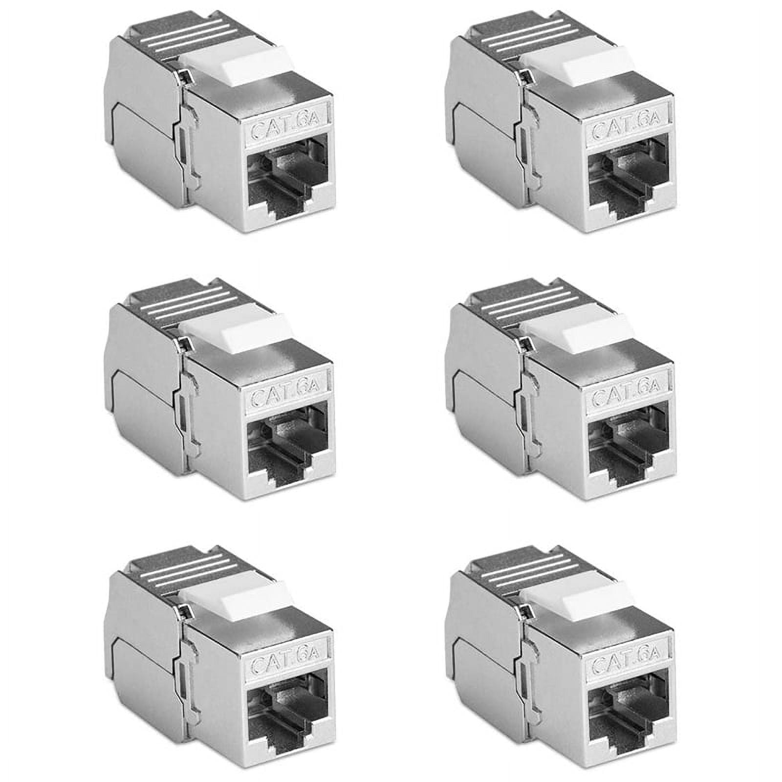6 Pcs Shielded Module Jacks for Patch Panel of CAT6A Cables