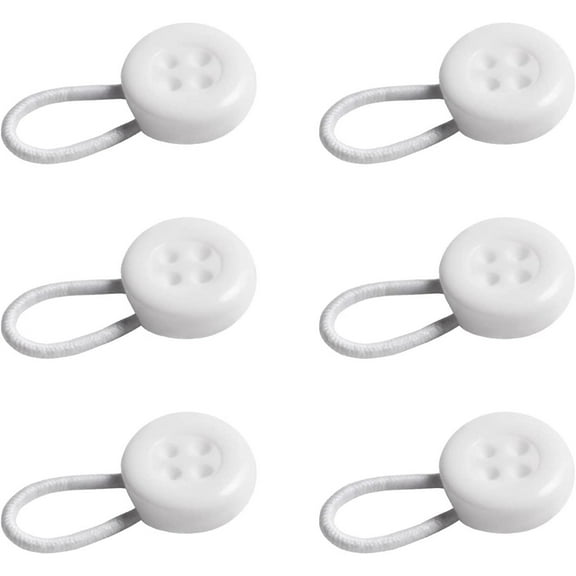 6 Pcs Shirt Collar Button Extenders, Elastic Collar Extenders for Mens Shirts, Dress Shirt Tie Neck Collar Button Expanders for Expanding Length Men Women Dress Shirts Collar Extension, White