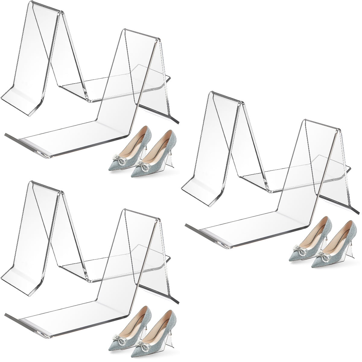 6 Pcs Shoe Display Stands Clear Sandal Display Stands High Heel Display