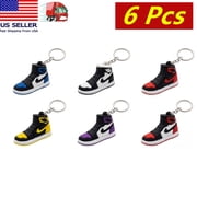 6 Pcs Shoe Keychain 3D Trendy Mini Sneaker Charm Gift