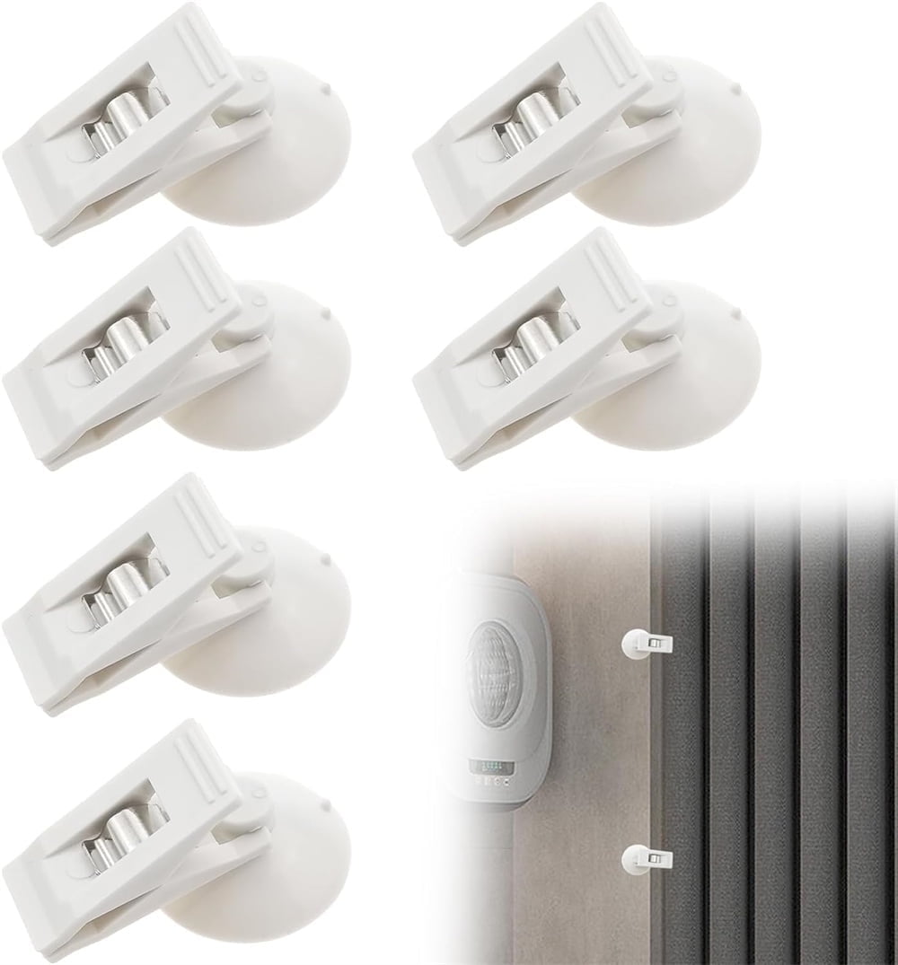 "NOGIS Shower Curtain Clips, 6 Pcs, Self Adhesive, Waterproof, 1.18""x1 ...