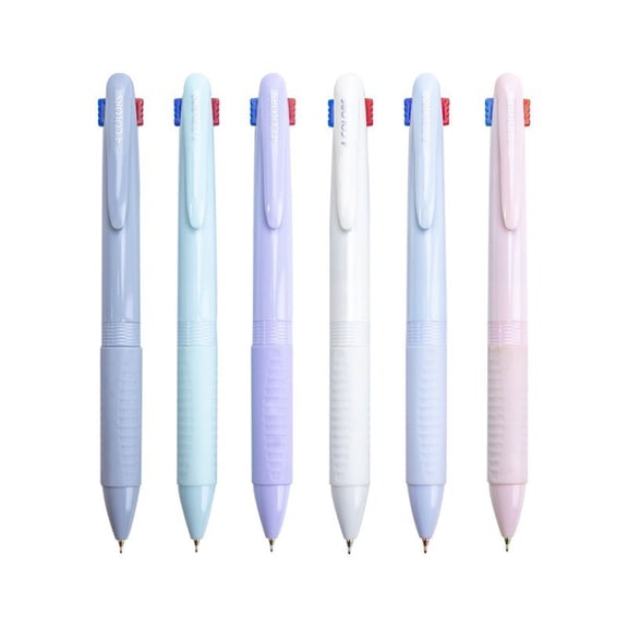 6 Pcs Shuttle Pen Multicoloured Pen 0.5mm Ballpoint Pen 4 in 1 Retractable Ballpoint Pen Writing Tool for Students